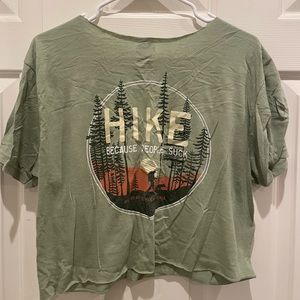 women’s cropped off the shoulder out doorsy shirt - M